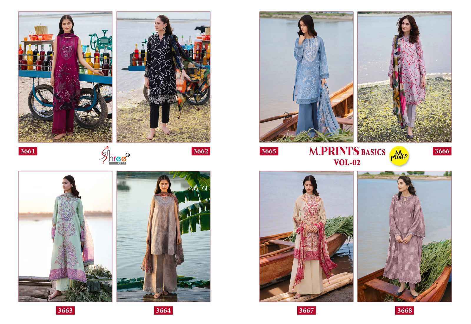 Shree Fabs M Prints Basics Vol-2 Cotton Dress Material (8 pcs Catalogue)