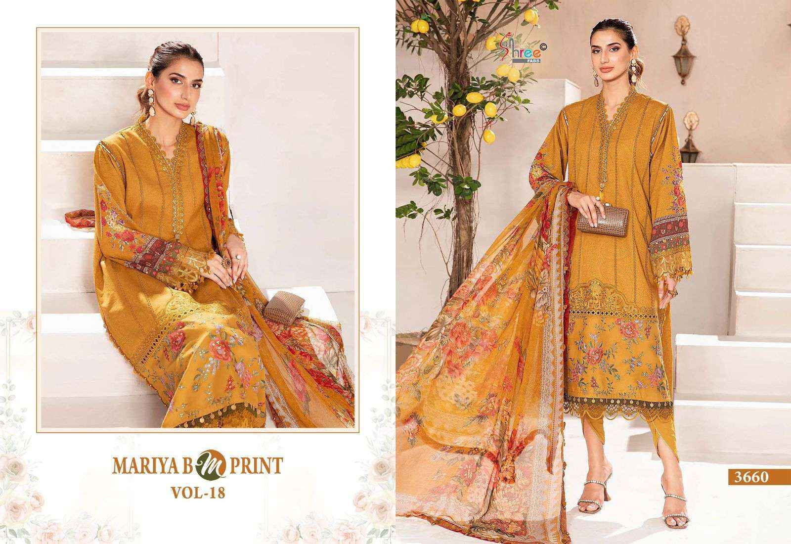 Shree Fabs Mariya B M Print Vol-18 Cotton Dress Material (6 pcs Catalogue)