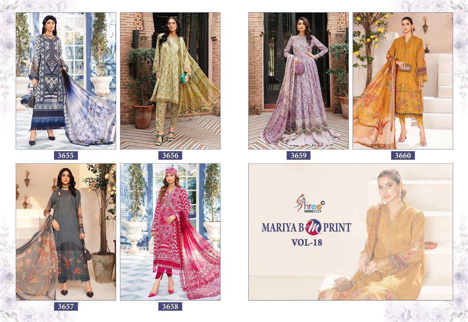 Shree Fabs Mariya B M Print Vol-18 Cotton Dress Material (6 pcs Catalogue)