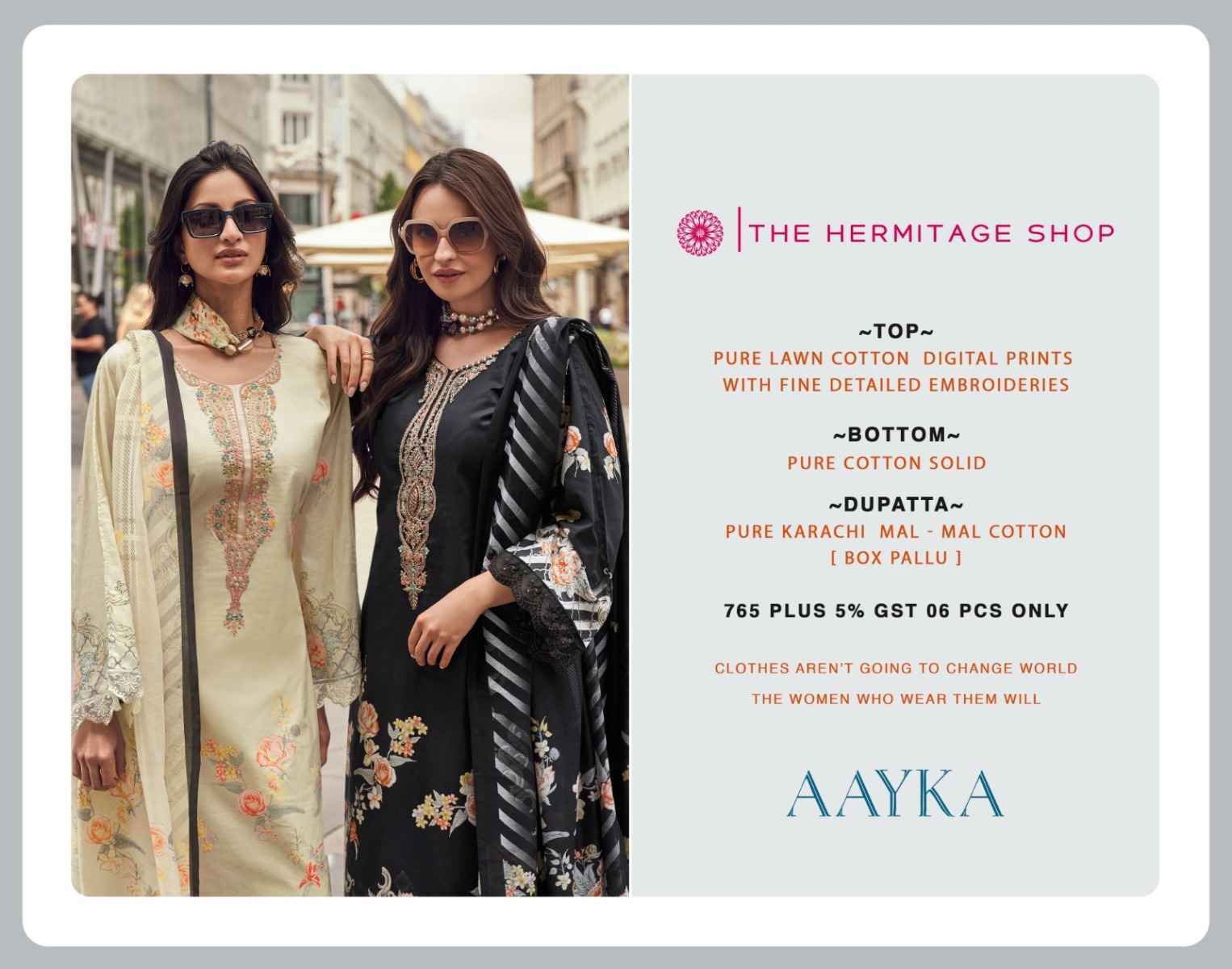 The Hermitage Shop Aayka Cotton Dress Material (6 pcs Catalogue)