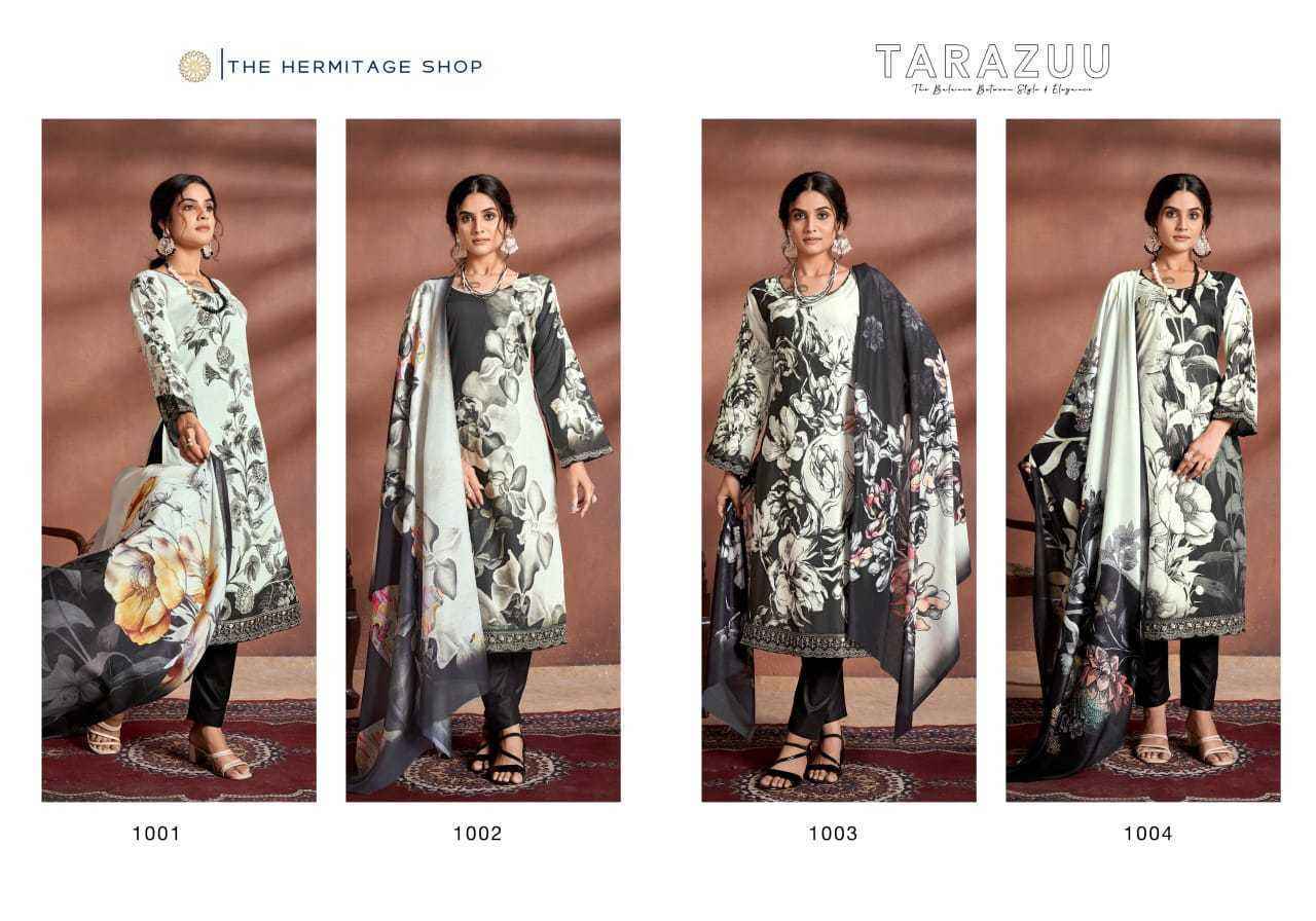 The Hermitage Shop Tarazuu Lawn Cotton Dress Material (4 pcs Catalogue)