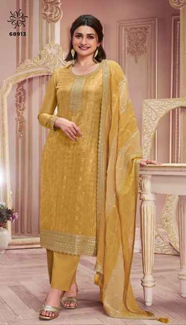 Vinay Kuleesh Shristi Light Dola Jacquard Dress Material (4 pcs Catalogue)