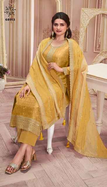 Vinay Kuleesh Shristi Light Dola Jacquard Dress Material (4 pcs Catalogue)