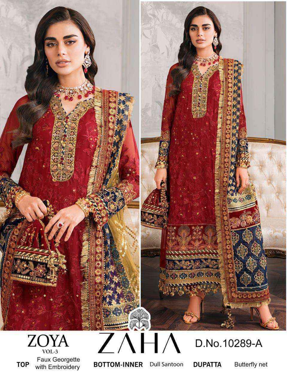 Zaha Zoya Vol-3 Georgette Dress Material (4 pcs Catalogue)