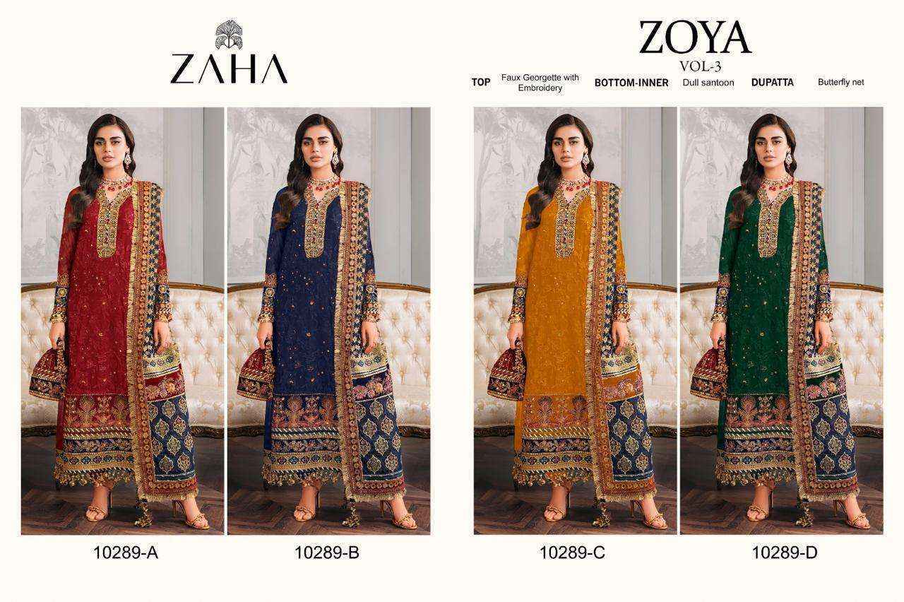 Zaha Zoya Vol-3 Georgette Dress Material (4 pcs Catalogue)