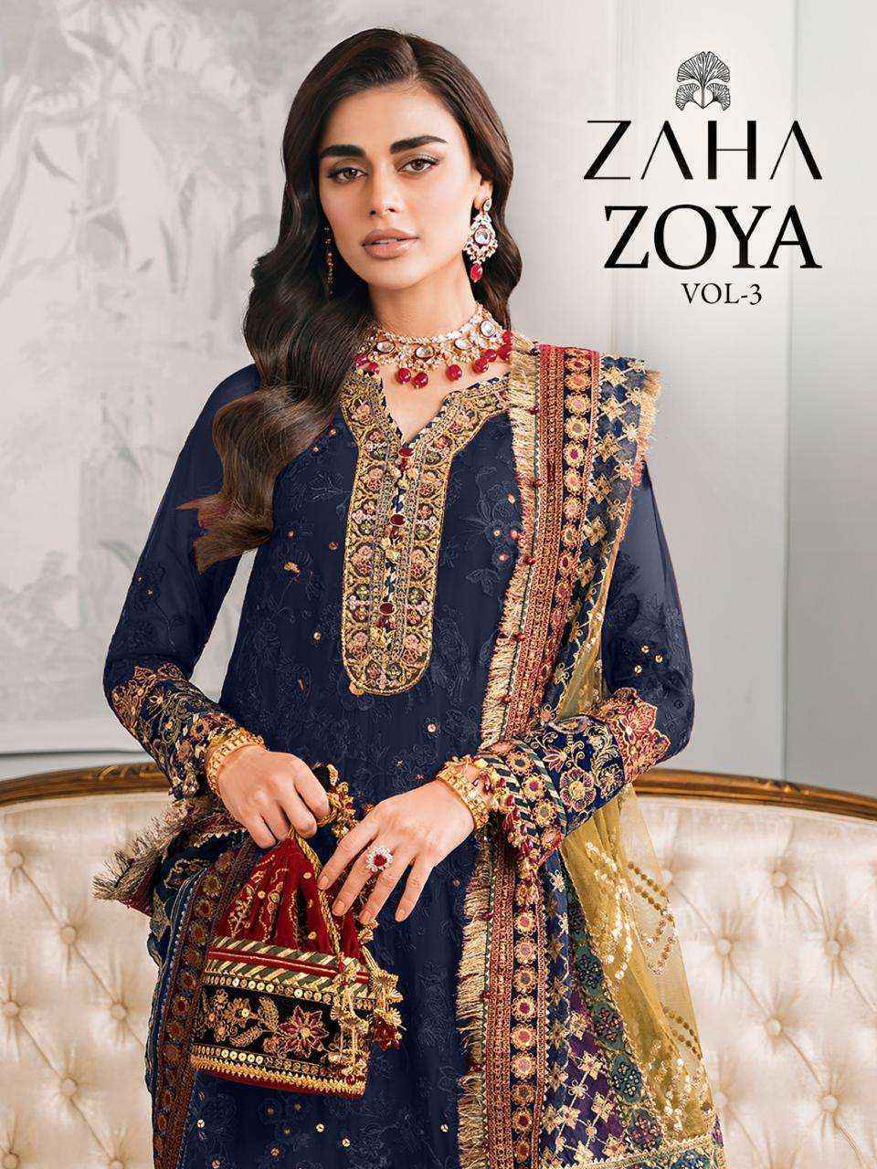 Zaha Zoya Vol-3 Georgette Dress Material (4 pcs Catalogue)