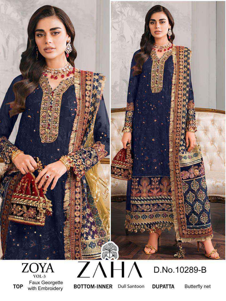 Zaha Zoya Vol-3 Georgette Dress Material (4 pcs Catalogue)