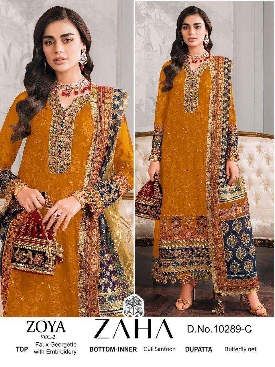 Zaha Zoya Vol-3 Georgette Dress Material (4 pcs Catalogue)