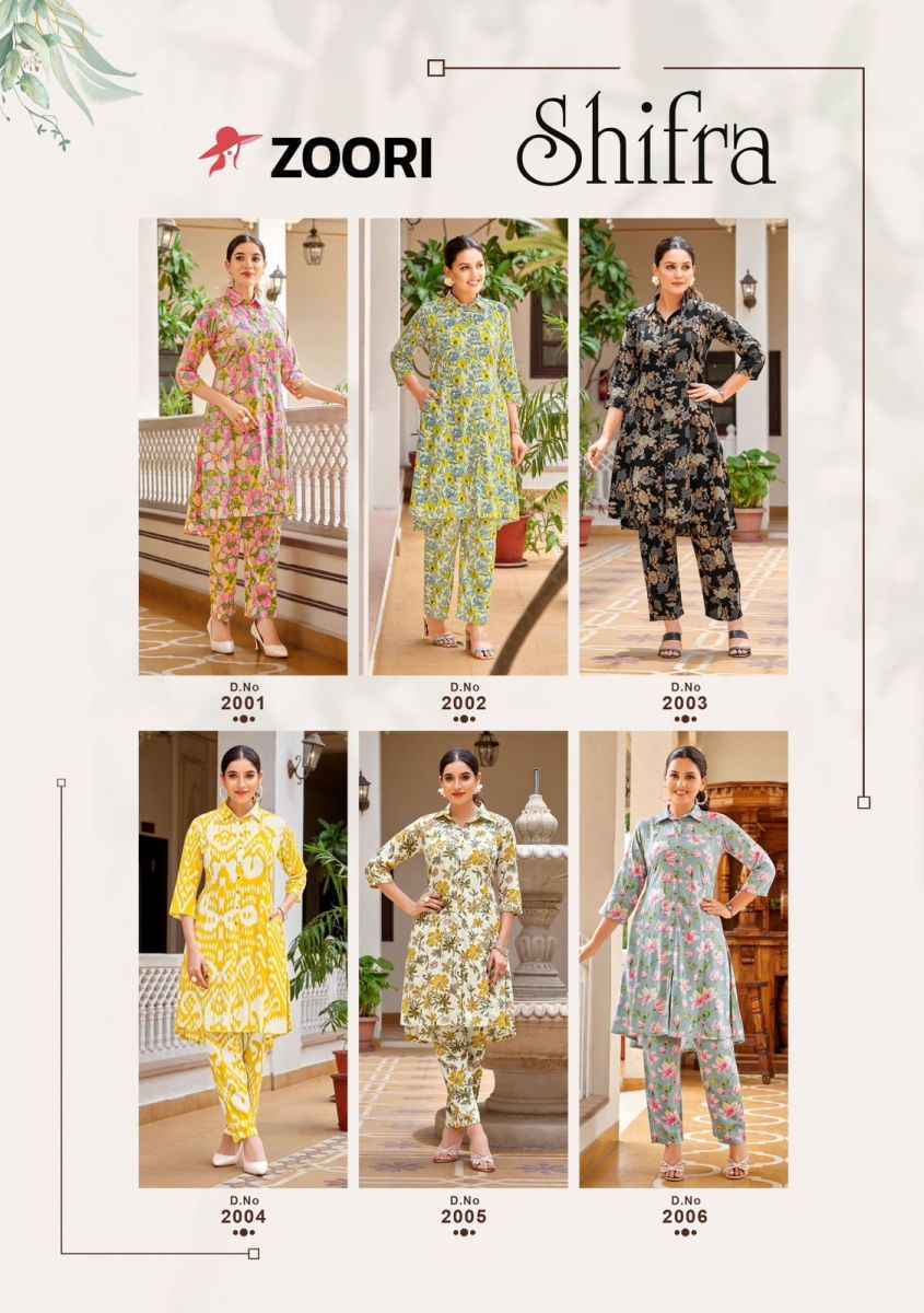 Zoori Shifra Rayon Kurti With Pant (6 pcs Catalogue)