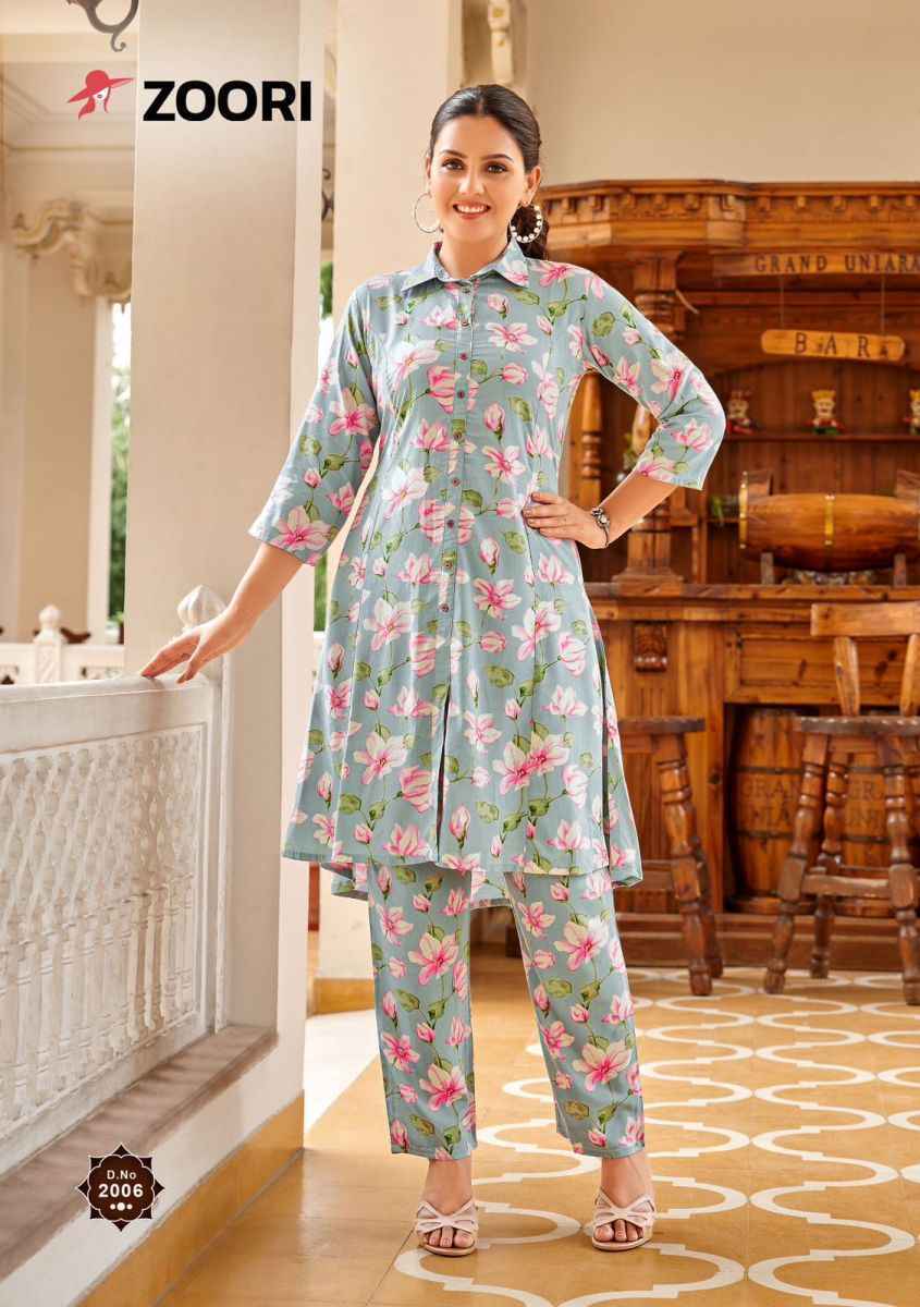 Zoori Shifra Rayon Kurti With Pant (6 pcs Catalogue)