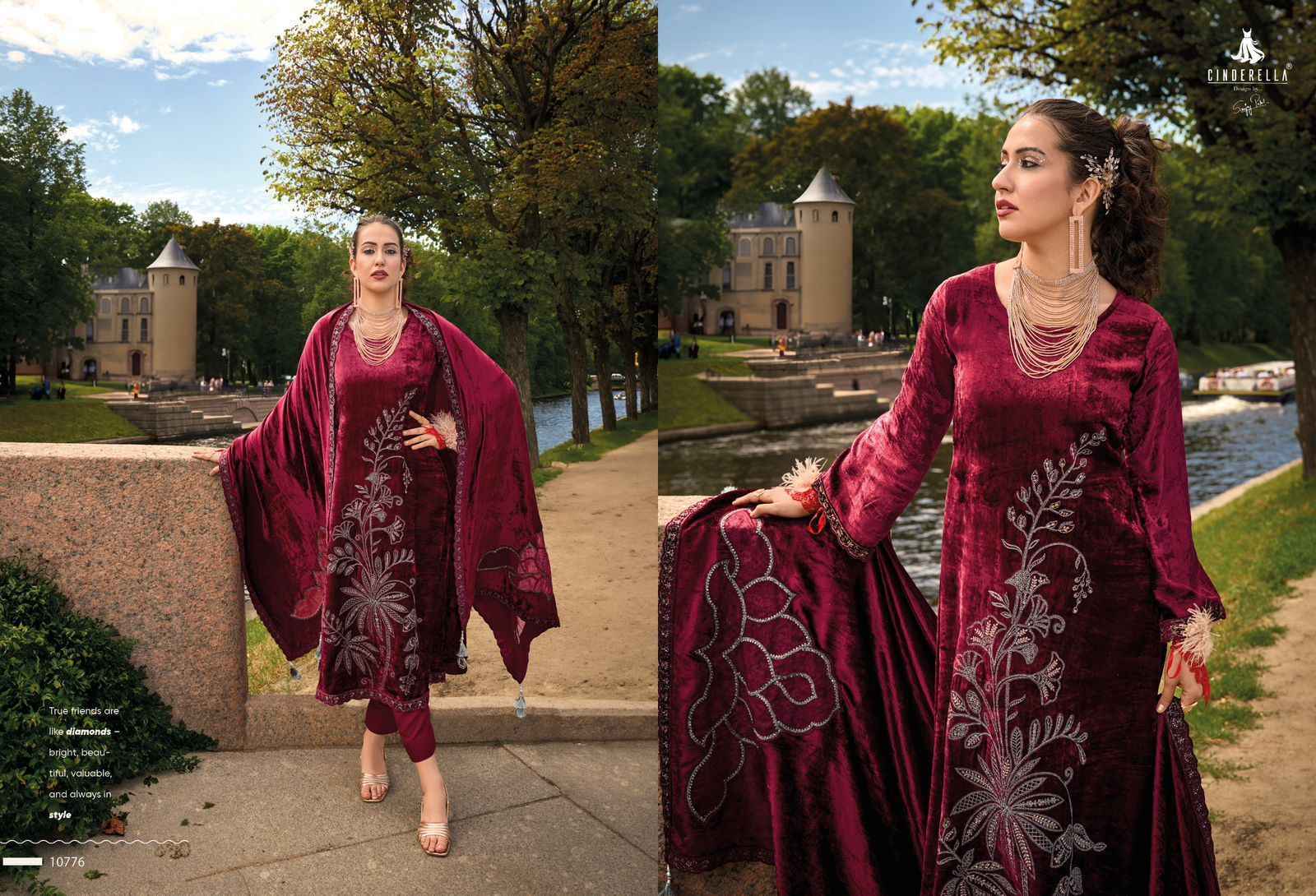 Cindrella Moscow Story Velvet Dress Material 6 pcs Catalogue