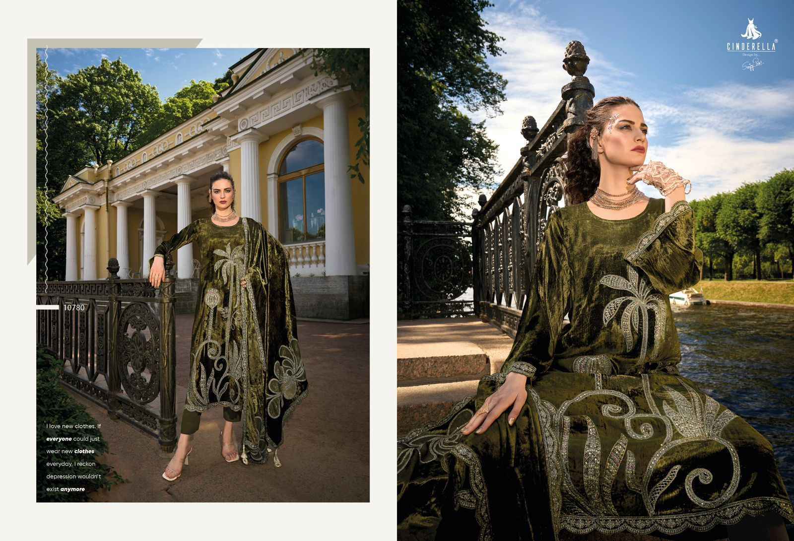 Cindrella Moscow Story Velvet Dress Material 6 pcs Catalogue