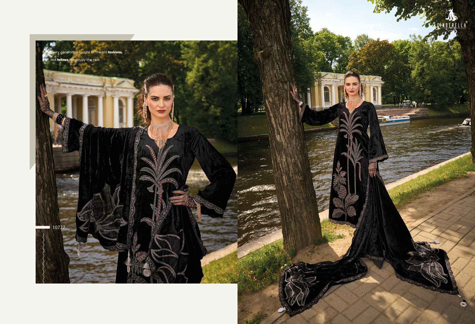 Cindrella Moscow Story Velvet Dress Material 6 pcs Catalogue