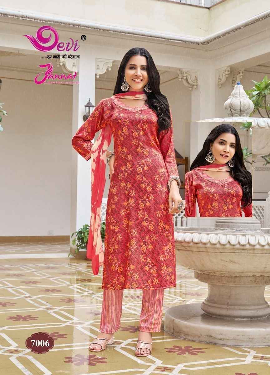 Devi Jannat Vol 7 Rayon Readymade Suit 8 pcs Catalogue