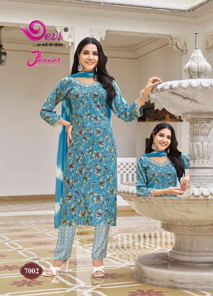 Devi Jannat Vol 7 Rayon Readymade Suit 8 pcs Catalogue