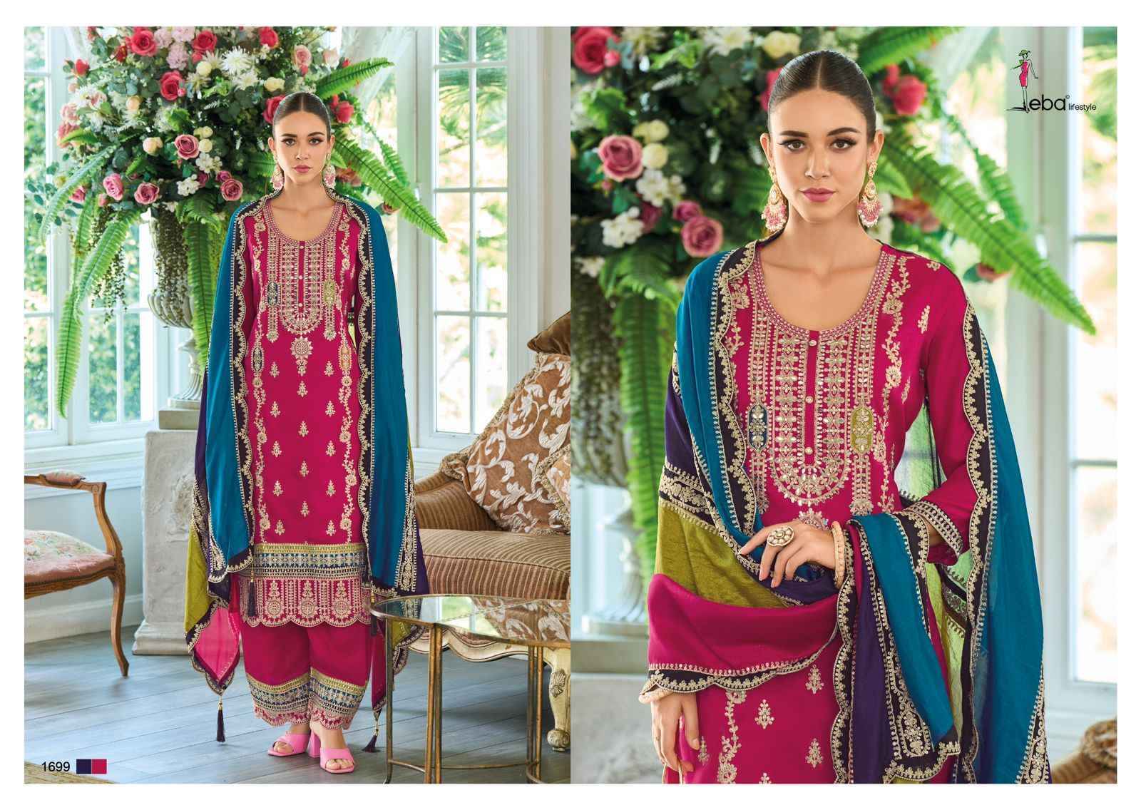 Eba Lifestyle Rayana Readymade Chinon Dress 4 pcs Catalogue