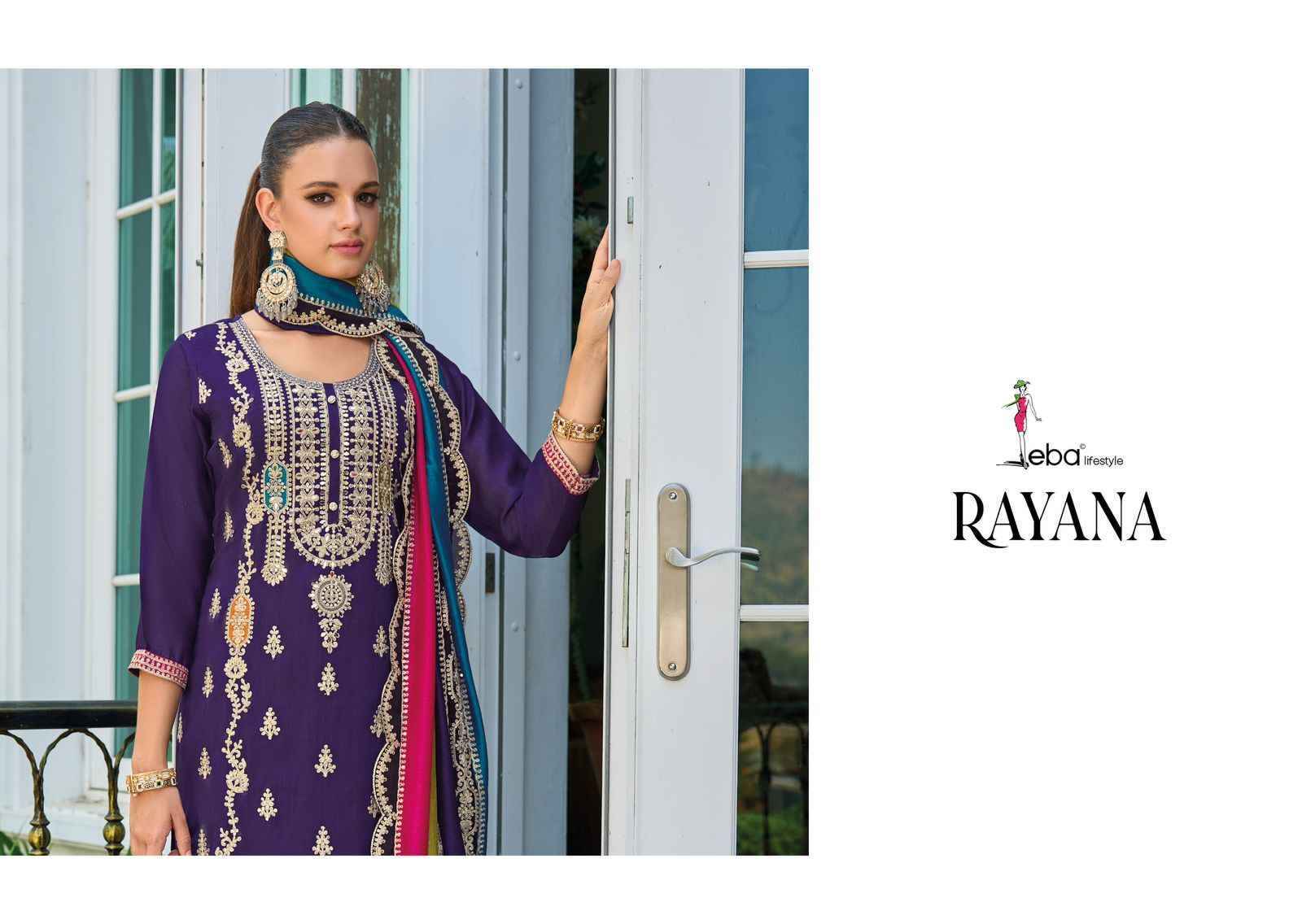 Eba Lifestyle Rayana Readymade Chinon Dress 4 pcs Catalogue