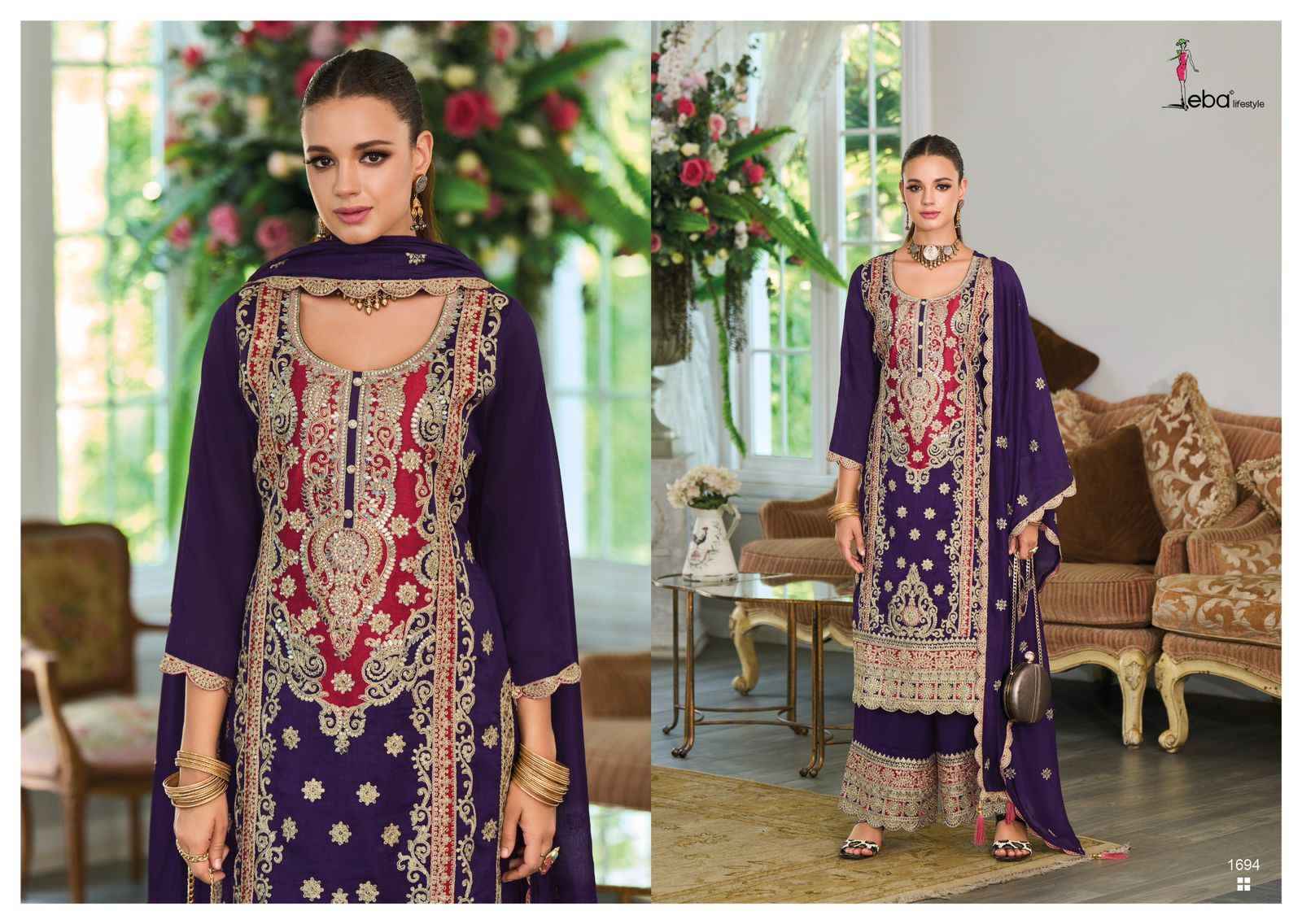 Eba Lifestyle Sahira Silk Readymade Dress (2 pcs Catalogue) 