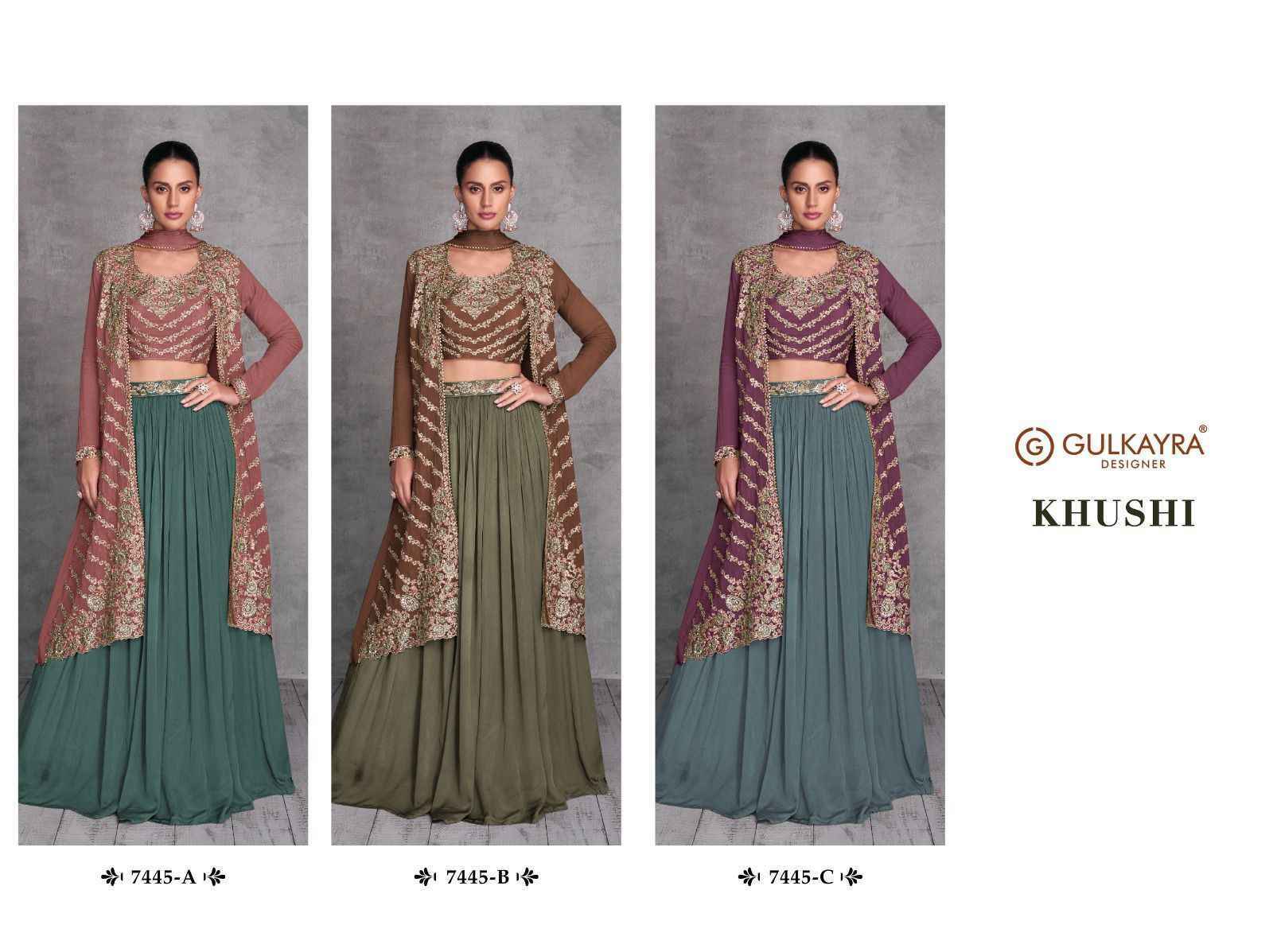 Gulkayra Designer Khushi Readymade Chinon Dress 3 pcs Catalogue