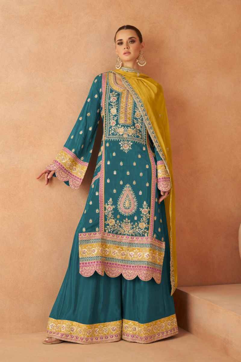 Gulkayra Designer Pari Readymade Real Chinon Dress 3 pcs Catalogue