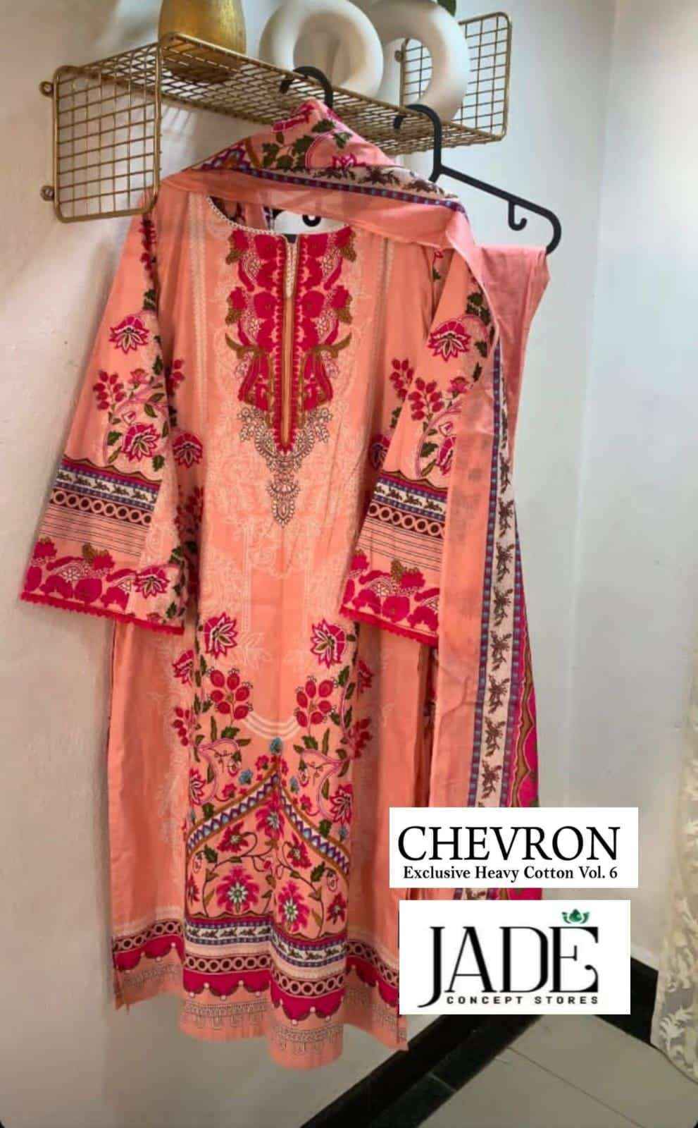 Jade Chevron Exclusive Heavy Cotton Vol-6 Rweadymade Suit (6 Pc Catalog)