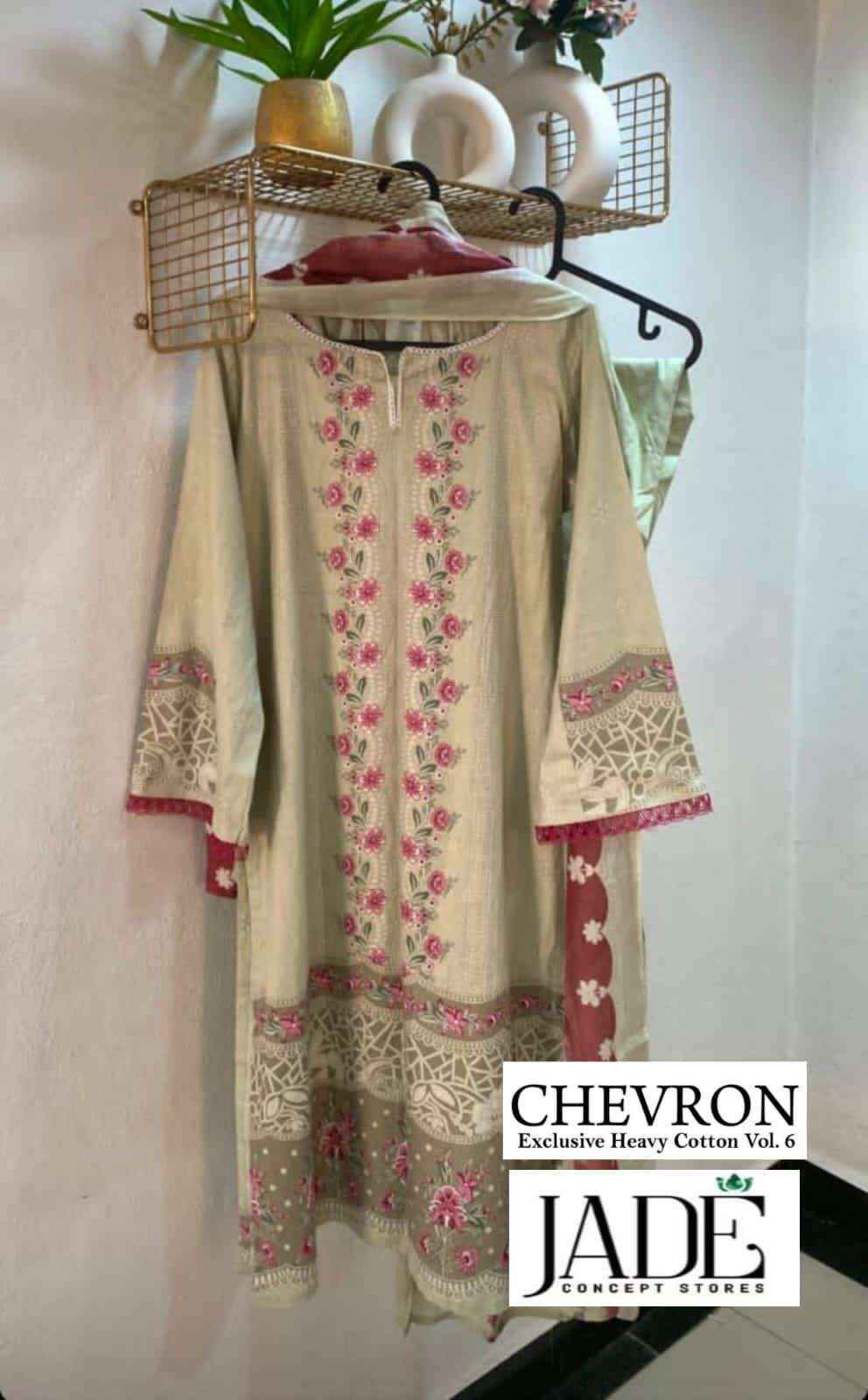 Jade Chevron Exclusive Heavy Cotton Vol-6 Rweadymade Suit (6 Pc Catalog)