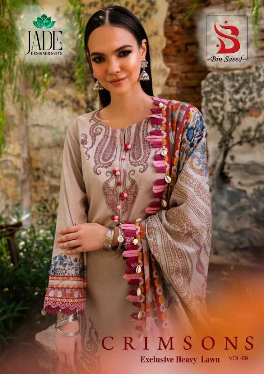 Jade Crimson Exclusive Heavy Lawn Collection Vol-9 Cotton Dress Material (6 pc Cataloge)