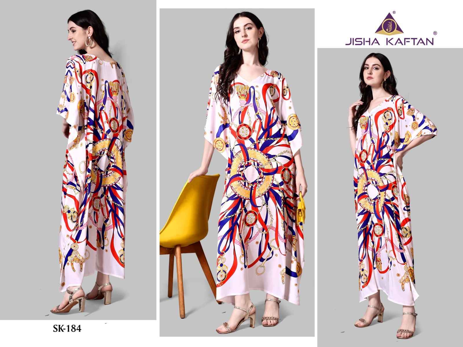 Jisha Silk Kaftan Vol-11 Kaftan Western Collection (08 pcs Cataloge)