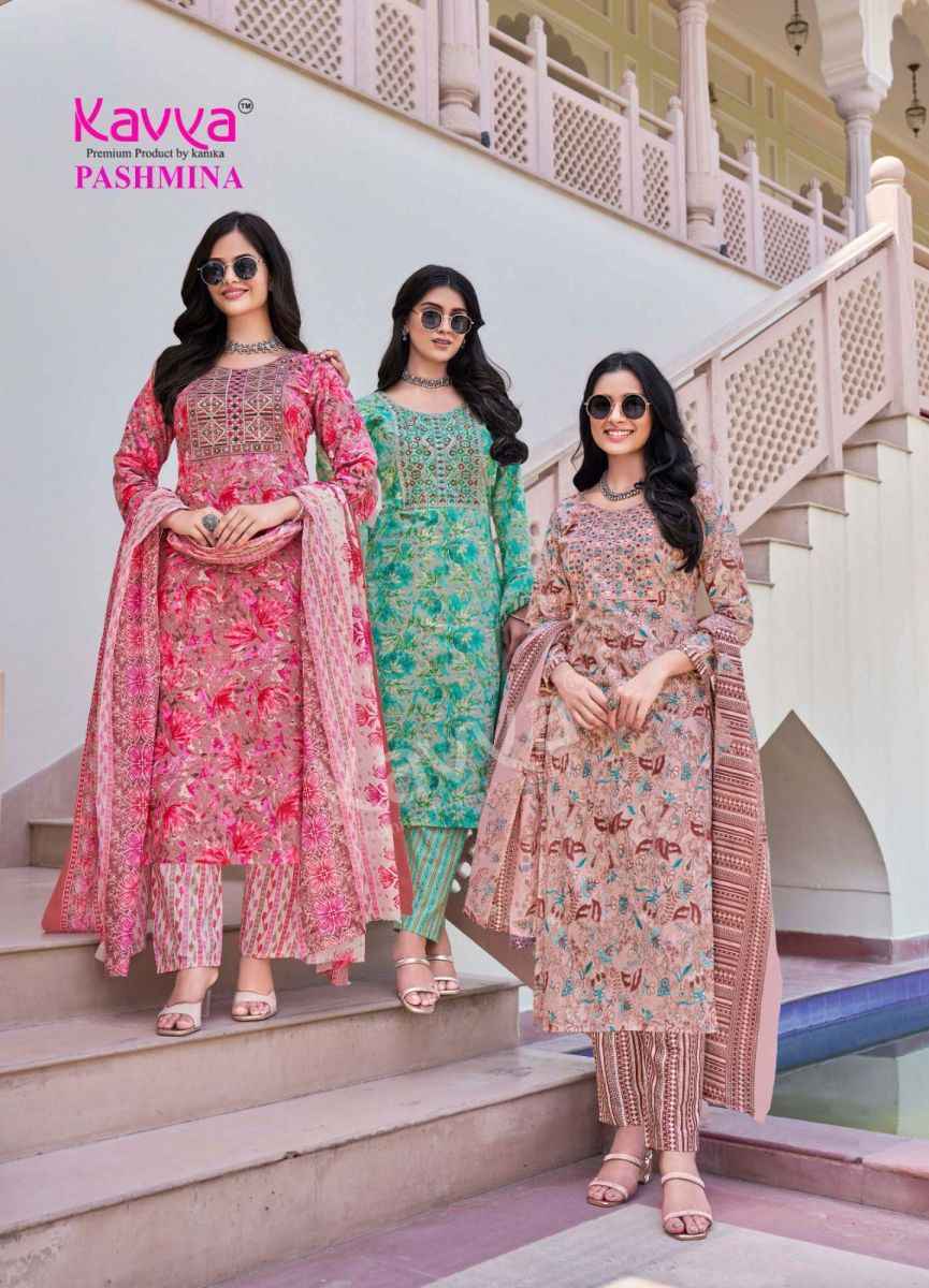 Kavya Pashmina Vol-9 Cotton Readymade Suit (10 pcs Catalogue)