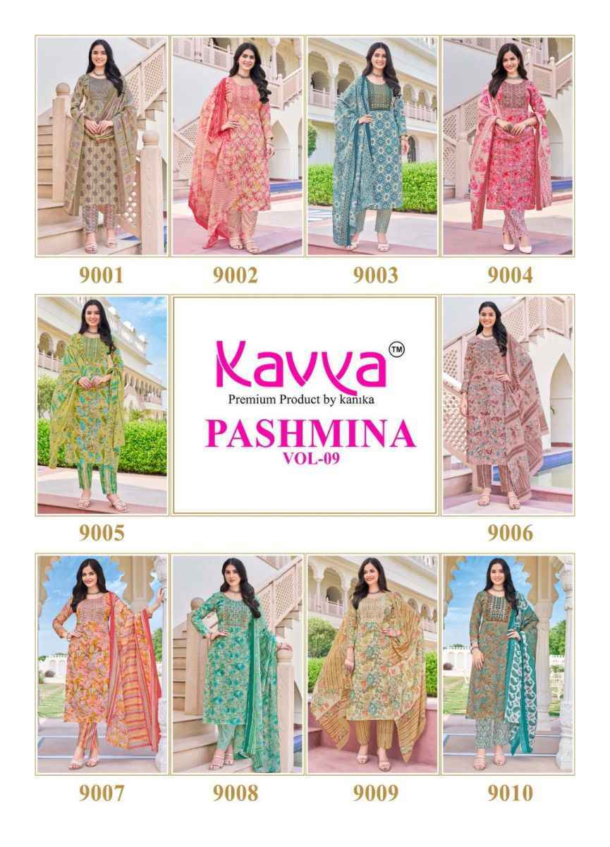 Kavya Pashmina Vol-9 Cotton Readymade Suit (10 pcs Catalogue)