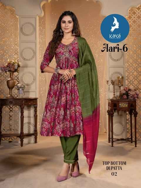 Kaya Aari Vol-6 Chanderi Modal Readymade Suit (8 pcs Catalogue)