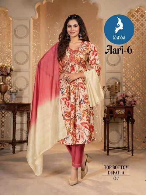 Kaya Aari Vol-6 Chanderi Modal Readymade Suit (8 pcs Catalogue)