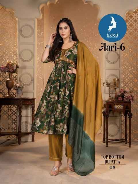 Kaya Aari Vol-6 Chanderi Modal Readymade Suit (8 pcs Catalogue)