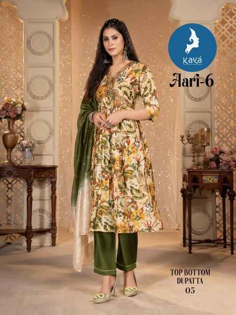 Kaya Aari Vol-6 Chanderi Modal Readymade Suit (8 pcs Catalogue)