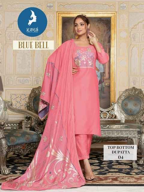 Kaya Blue Bell Viscose Chanderi Readymade Suit (6 pcs Catalogue)