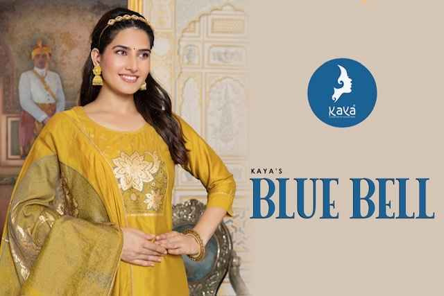 Kaya Blue Bell Viscose Chanderi Readymade Suit (6 pcs Catalogue)