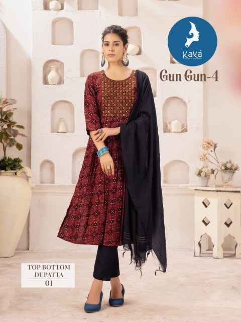 Kaya Gungun Vol-4 Cotton Readymade Suit (8 pcs Catalogue)