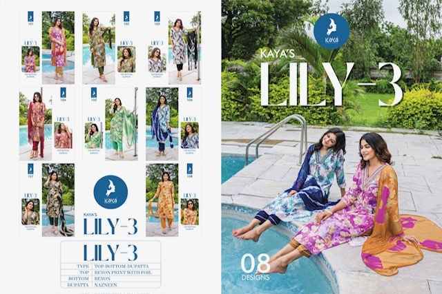 Kaya Lily Vol-3 Rayon Readymade Suit (8 pcs Catalogue)