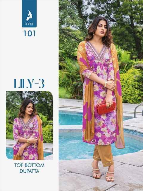 Kaya Lily Vol-3 Rayon Readymade Suit (8 pcs Catalogue)