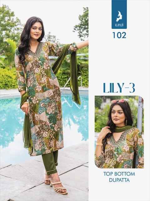 Kaya Lily Vol-3 Rayon Readymade Suit (8 pcs Catalogue)