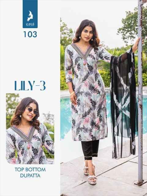 Kaya Lily Vol-3 Rayon Readymade Suit (8 pcs Catalogue)