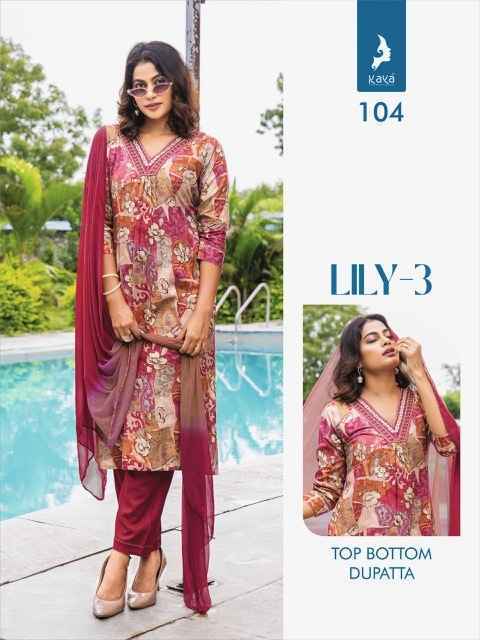 Kaya Lily Vol-3 Rayon Readymade Suit (8 pcs Catalogue)