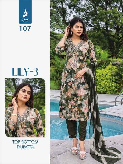 Kaya Lily Vol-3 Rayon Readymade Suit (8 pcs Catalogue)