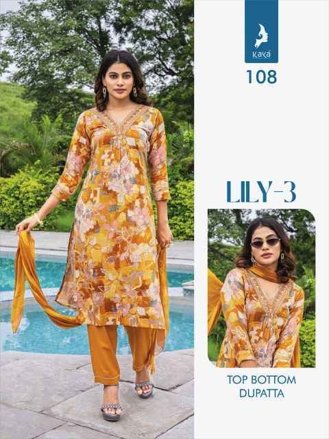 Kaya Lily Vol-3 Rayon Readymade Suit (8 pcs Catalogue)