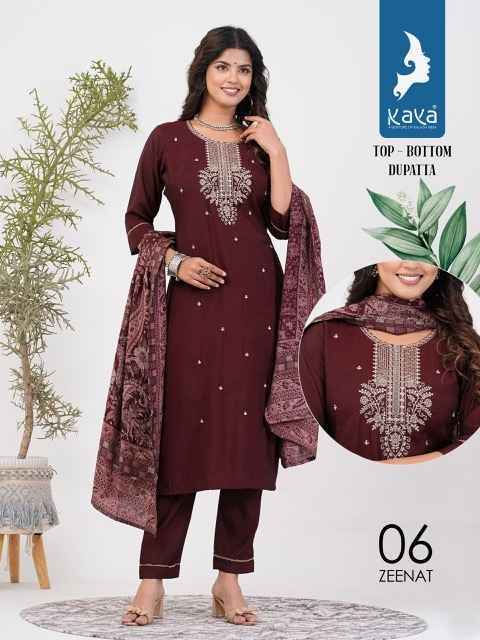 Kaya Zeenat Roman Silk Kurti Combo 6 pcs Catalogue