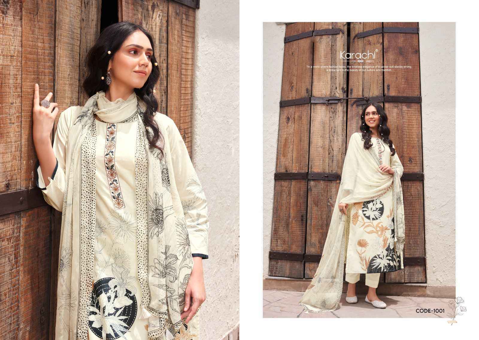 Kesar Karachi Prints Bahara Lawn Dress Material 6 pcs Catalogue