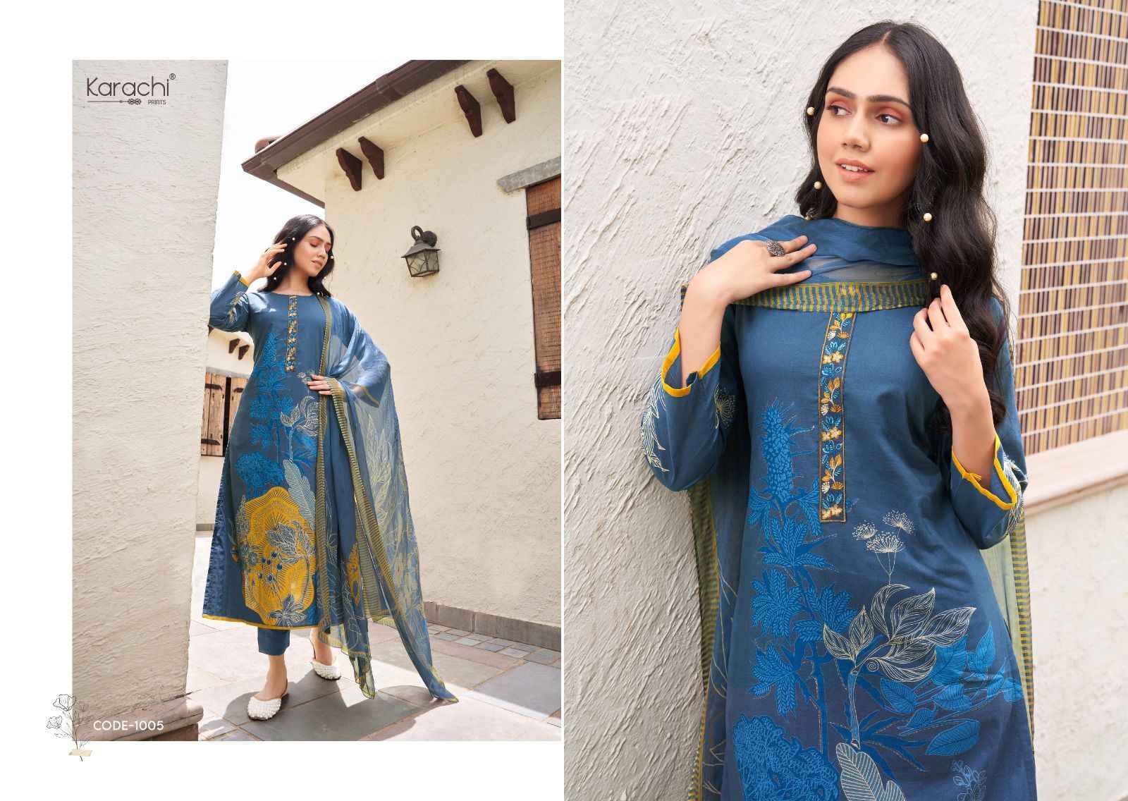 Kesar Karachi Prints Bahara Lawn Dress Material 6 pcs Catalogue