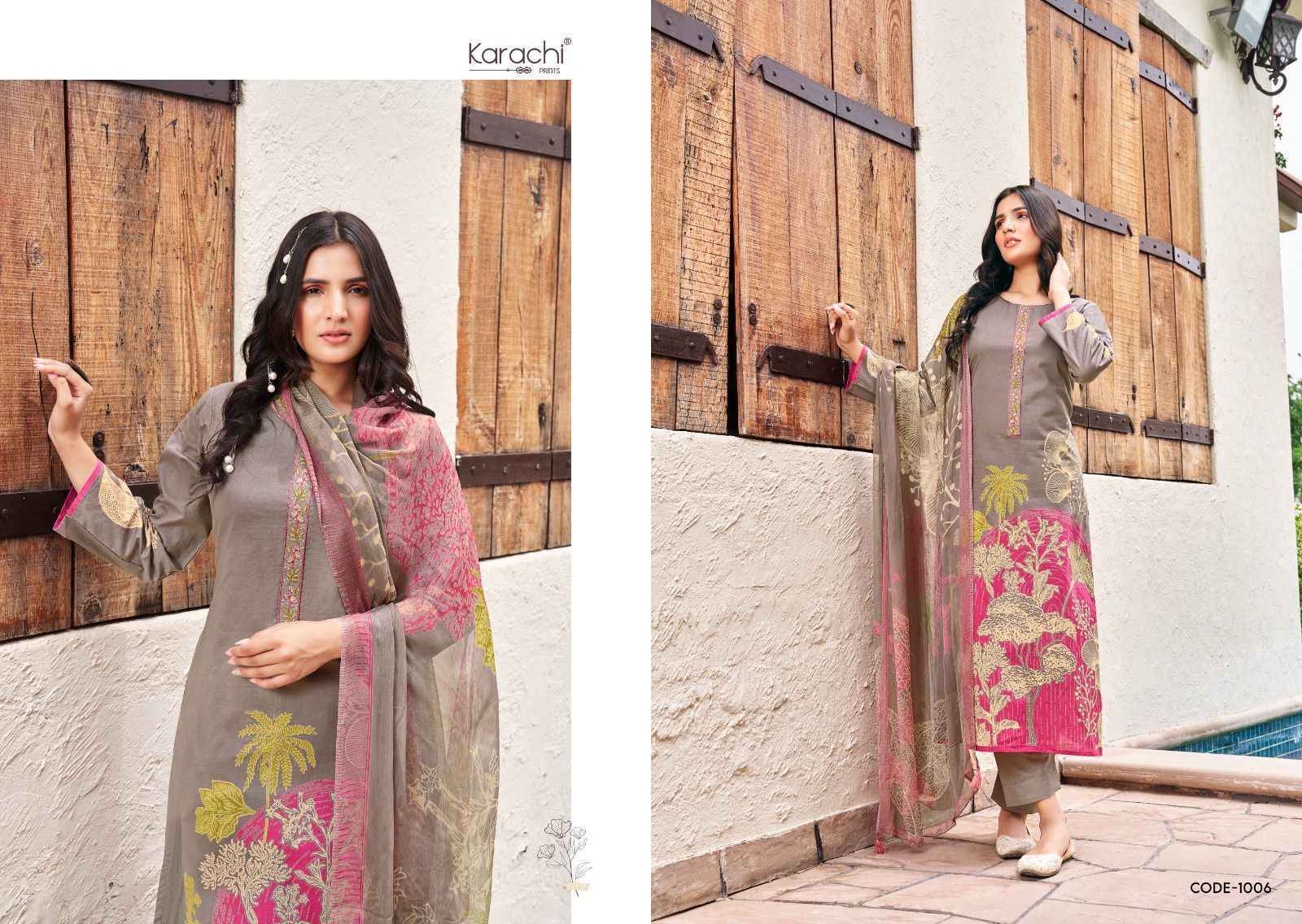 Kesar Karachi Prints Bahara Lawn Dress Material 6 pcs Catalogue