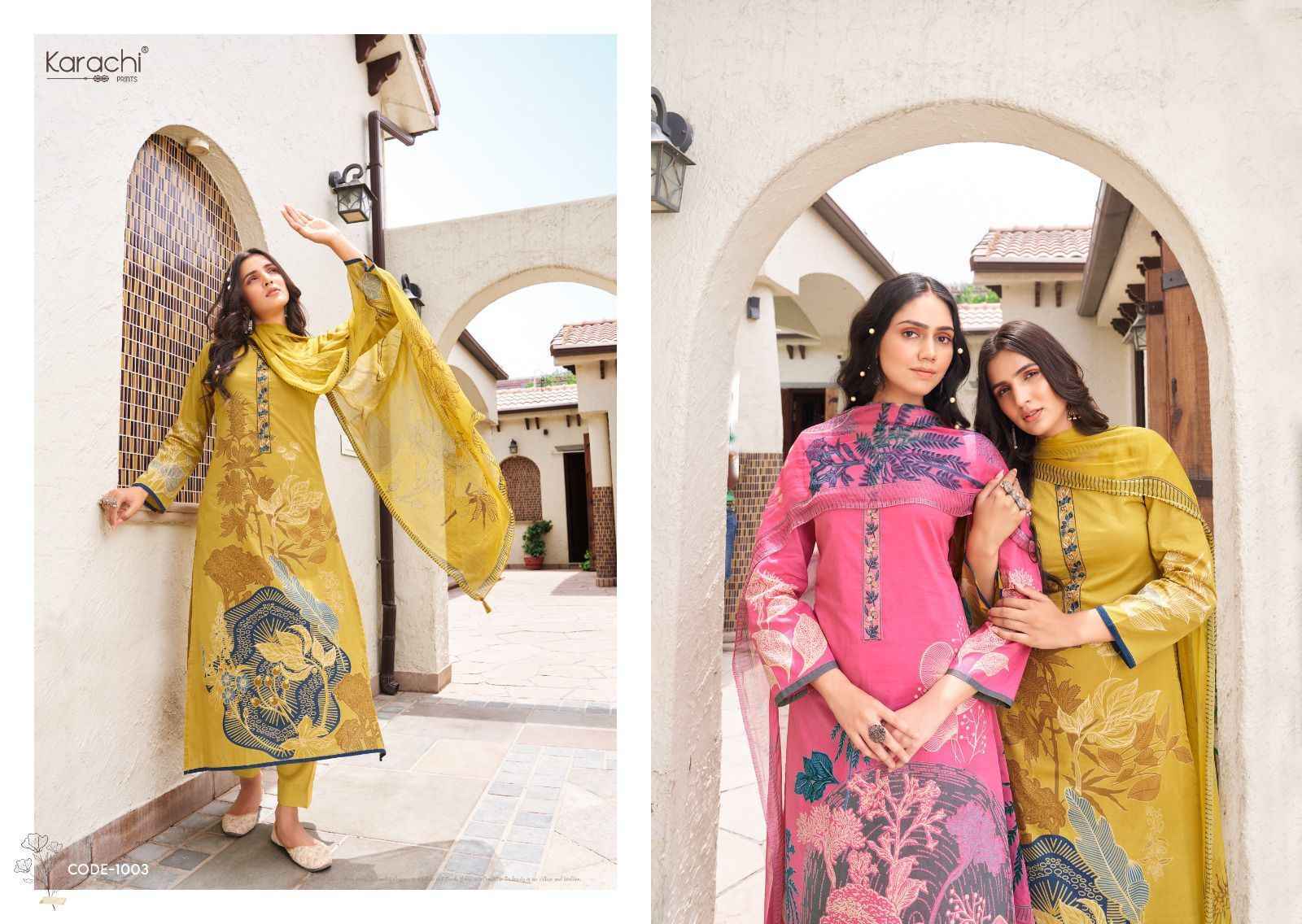 Kesar Karachi Prints Bahara Lawn Dress Material 6 pcs Catalogue