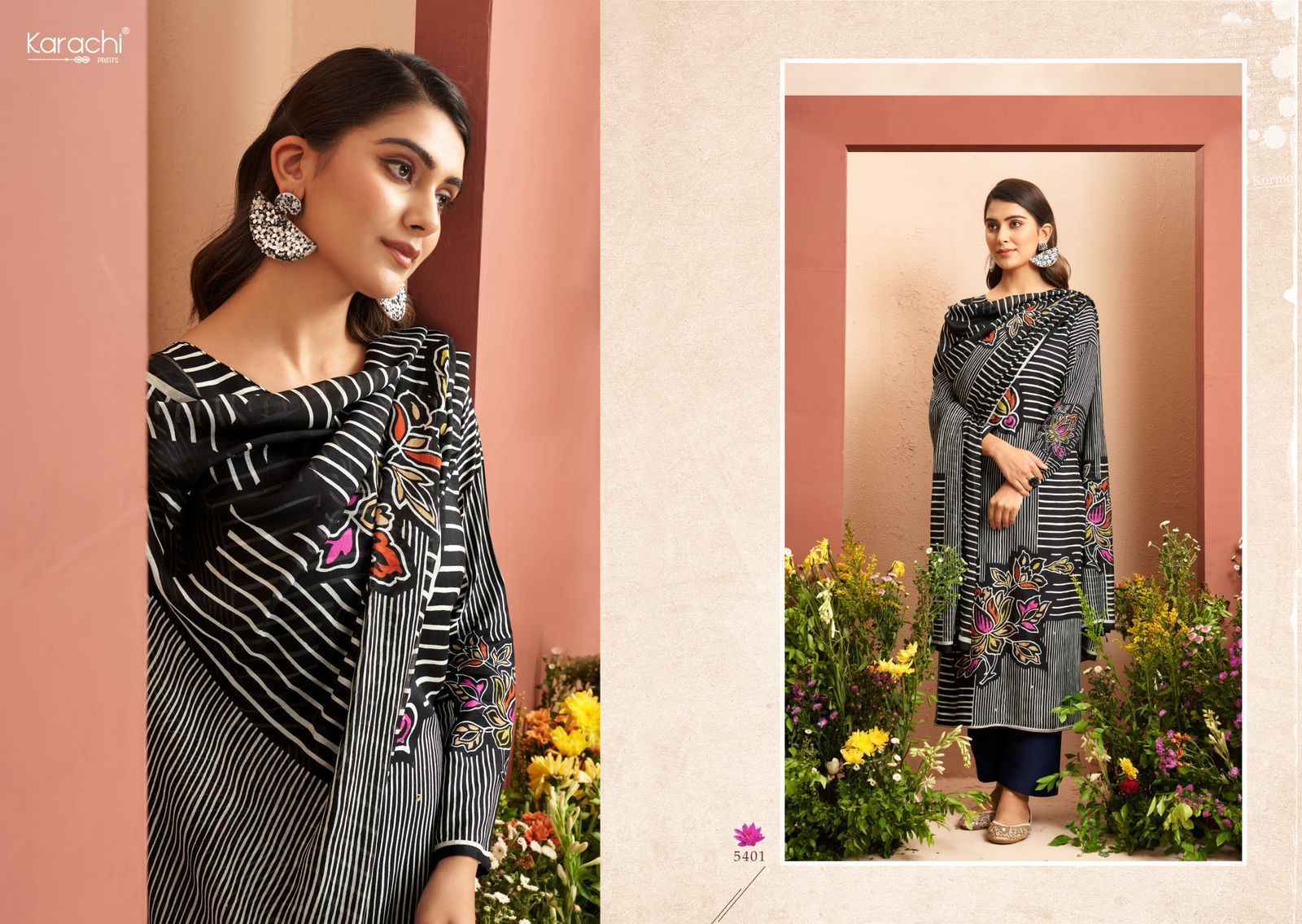 Kesar Karachi Prints Evara Muslin Dress Material (4 pcs Catalogue)